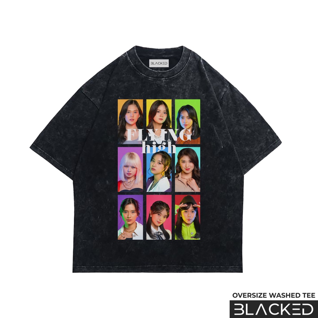 KAOS JKT48 FLYING HIGH OVERSIZE / STONEWASH / OVERSIZED WASHED TEES / BAJU OVER SIZE JKT48
