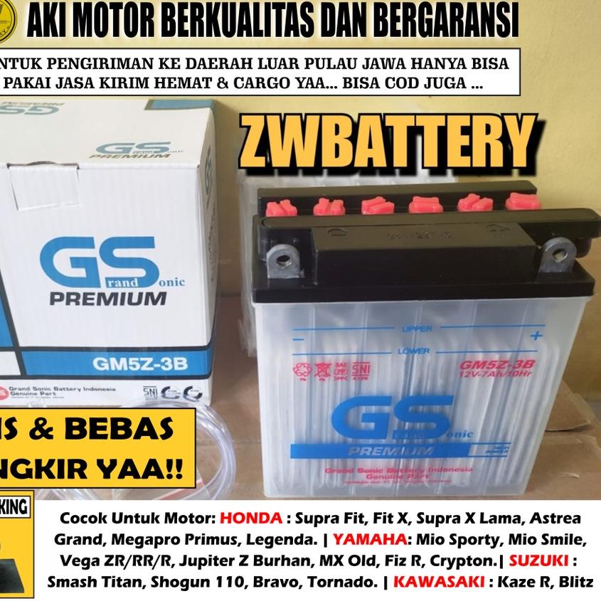 ♖ AKI MOTOR SUPRA NEW/LAMA, JUPITER Z BURHAN, MEGAPRO PRIMUS GS GM5Z-3B KIT 7AH ♪