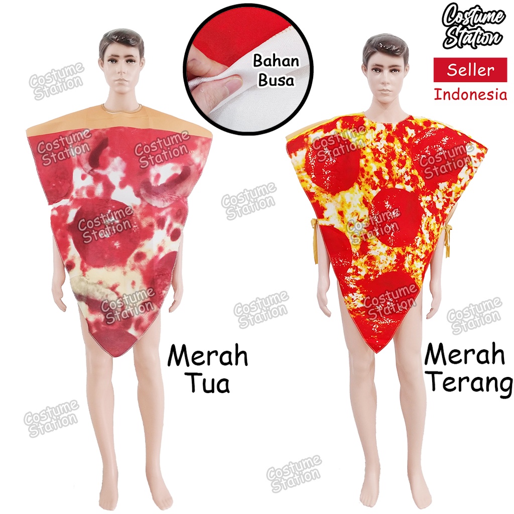 Kostum Pizza Mascot / Costume Maskot Onesie Roti Makanan Halloween dewasa