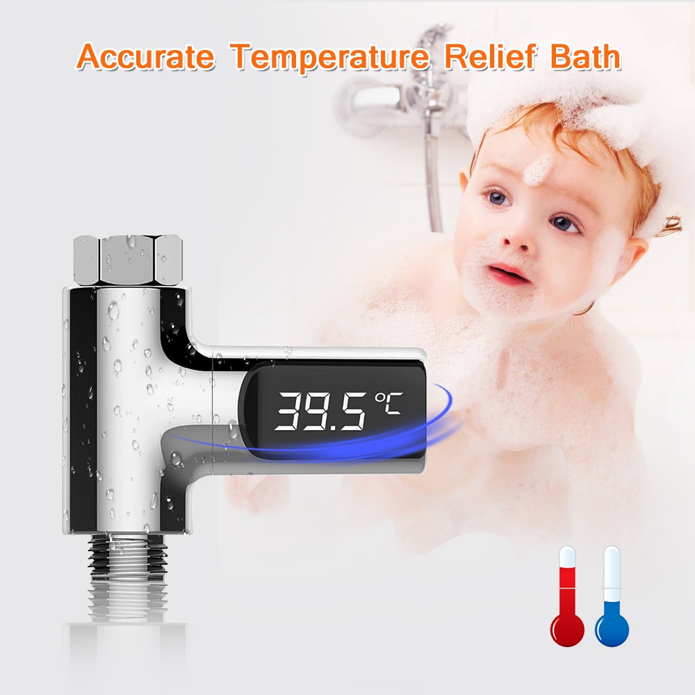 Shower Thermometer LED Display Home Water - BD-LS-01 - Silver