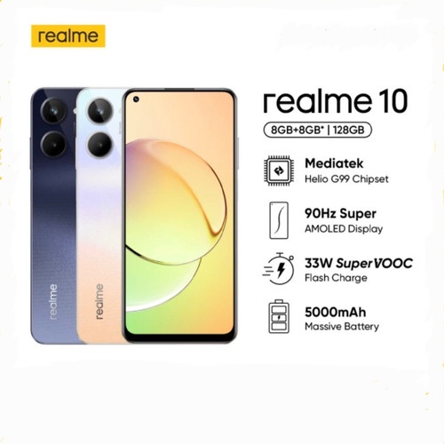 Realme 10 [4G] 8GB+128GB / 8GB+256GB Garansi Resmi Realme 1 Tahun