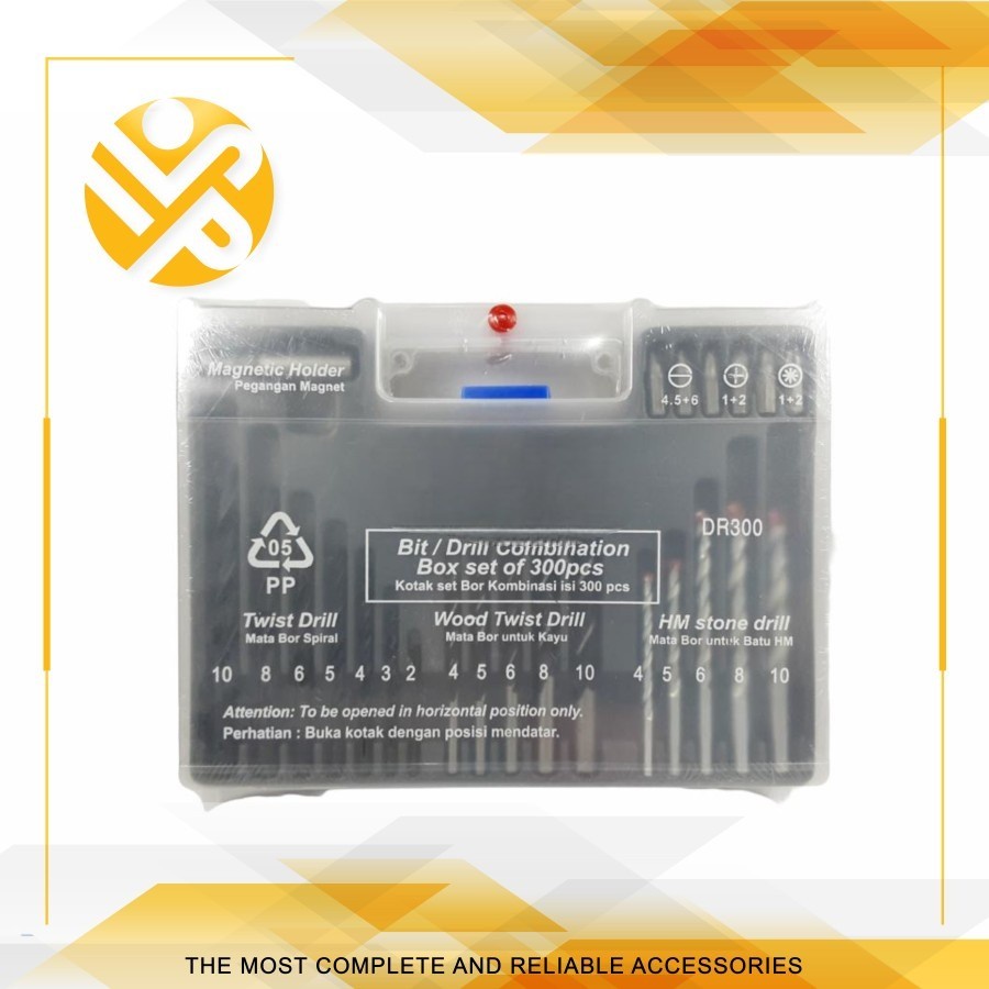 Mata Bor Set Box Komplit Kayu Besi Beton Obeng