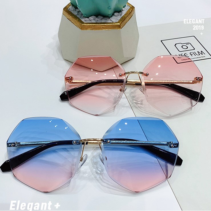 FYGALERY K711 Kacamata Fashion Bentuk Hexagonal Sunglasses Frame Korea Style Murah