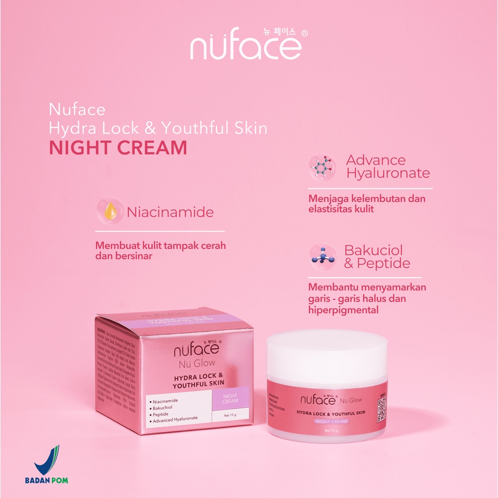 Nuface Nu Glow Day Cream &amp; Night Cream | Acne Prone, Brighten &amp; Supple, Hydralock Cream