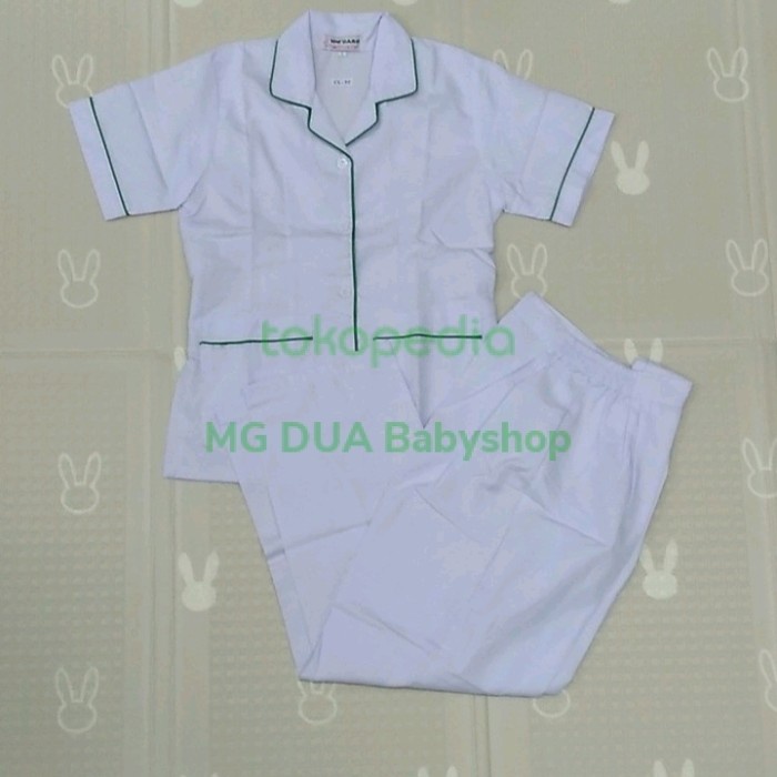 Baju Suster baju seragam baby sister celana panjang putih list garis|baju suster - List Biru, XL(R1P
