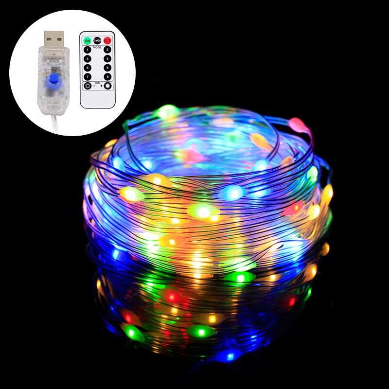 (BISA COD) FTIHSHP ANBLUB Lampu Hias String Lights USB Waterproof 100 LED 10M + Remote - -13