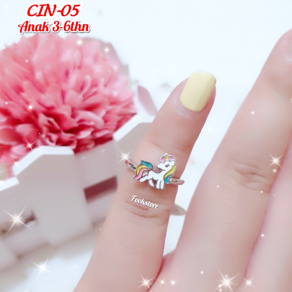 CINCIN ANAK MOTIF BT21/LOL/UNICORN KARTUN XUPING ANTI ALERGI