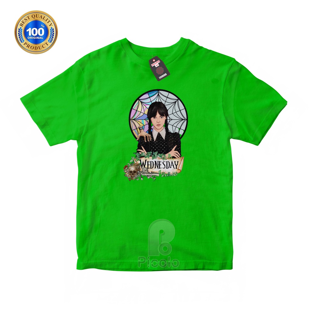 (FREE NAMA) BAJU KAOS ATASAN ANAK MOTIF WEDNESDAY ADDAMS Bahan COTTUN