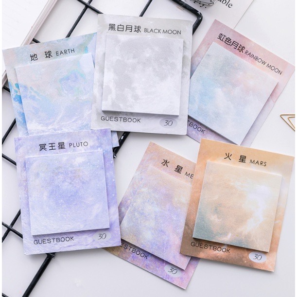 Leledoodle - Kertas Memo Aesthetic | Sticky Notes Korea | Memo Pad warna Pastel | Sticky Notes motif
