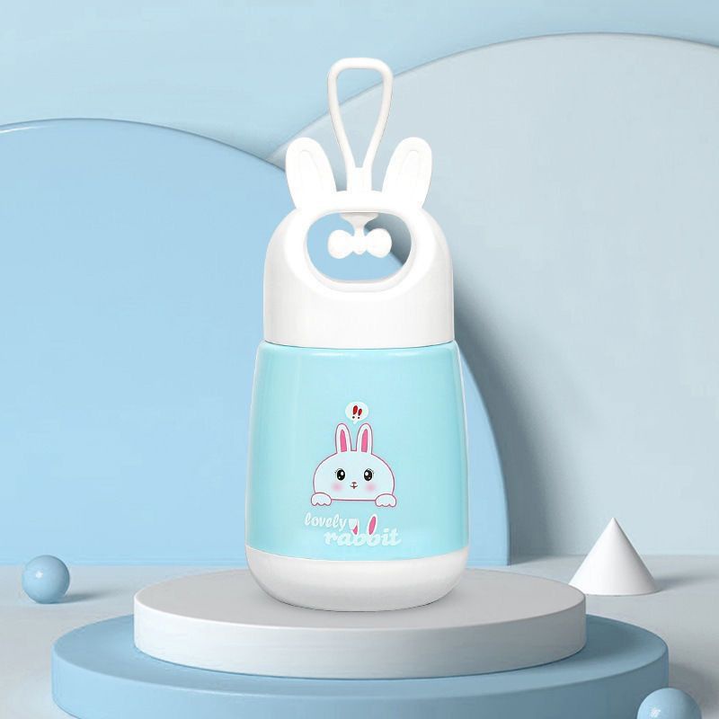 NEW BOTOL AIR KACA LOVELY RABBIT KUPING - BOTOL THERMOS ANAK KARAKTER KELINCI - THUMBLER BOTTLE - SOUVENIR BOTOL MINUM KADO ANAK