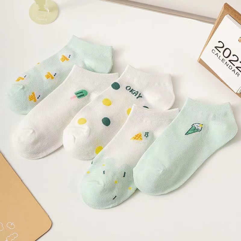 DOMMO - D2040 Kaos Kaki Wanita Motif Ice Cream K5695 / Kaus Kaki Pendek Fashion Korea / Sarung Kaki Unisex / Ankle Socks