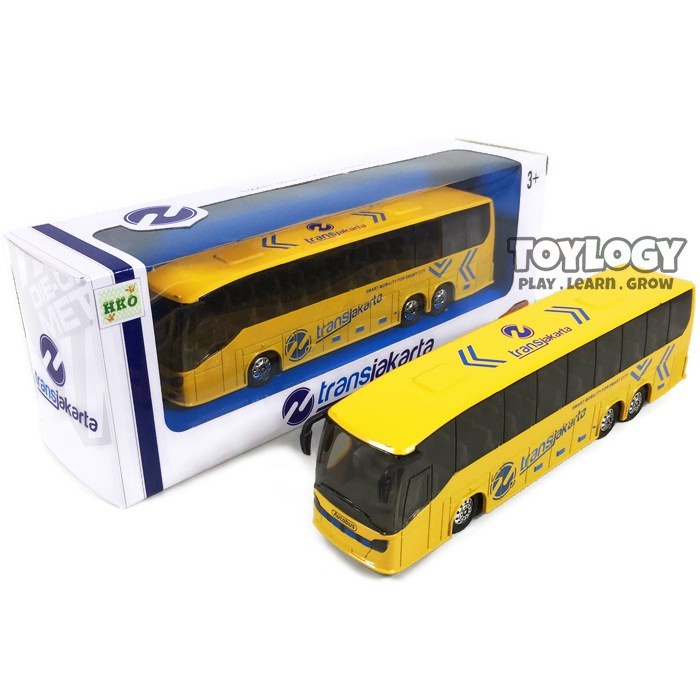 Mainan Anak Laki  laki Diecast  Kendaraan Mobil Bus Bis  Transjakarta 8070-30 (lampu dan musik)