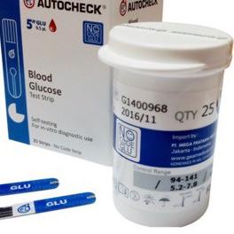 ➫ STRIP STIK AUTOCHECK GLUCOSE AUTOCHECK GULA DARAH AUTOCHECK ISI 25 STRIP HARGA MUMER 100% ORIGINAL