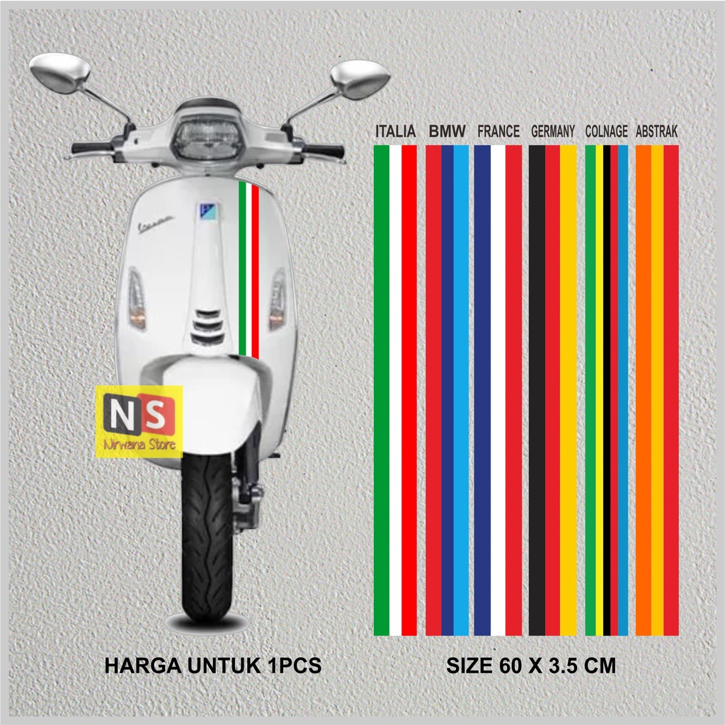 Sticker List Vespa Bendera Italia