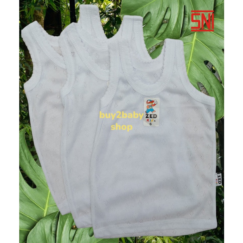 Singlet Bayi zed kids putih dan mix warna bayi usia 6-24 Bulan isi 6 PCS