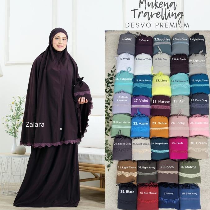 zaiara mukena travelling parasut premium terbaru