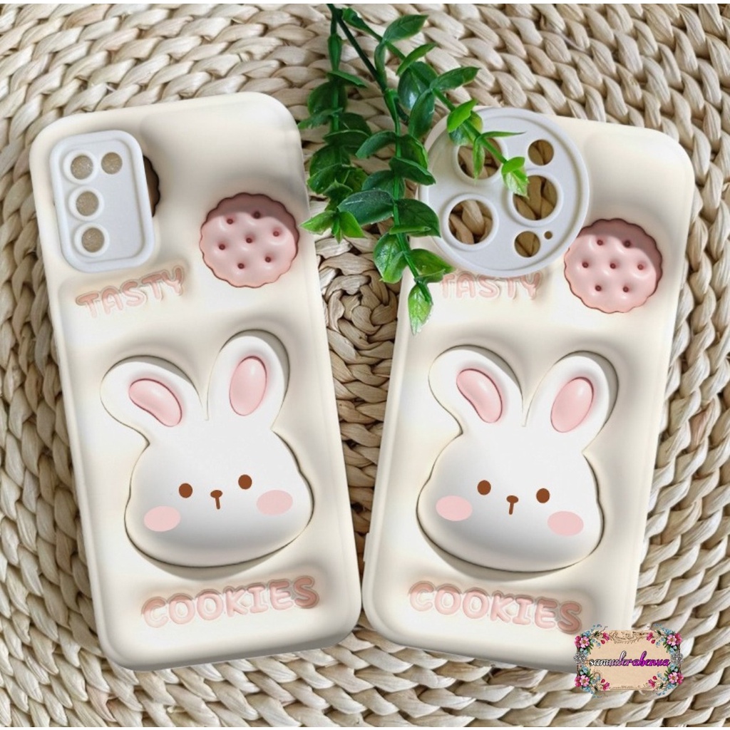 SS149 SOFTCASE MOTIF AKSEN 3D COOKIES RABBIT FOR OPPO A1K A3S A5S A7 A12 A11K A15 A15S A16 A16S A16K A16E A17 A17K A8 A31 A9 A5 2020 A37 NEO 9 A52 A92 2020 A53 A54 A55 A57 2022 A77S A57 A39 SB4933