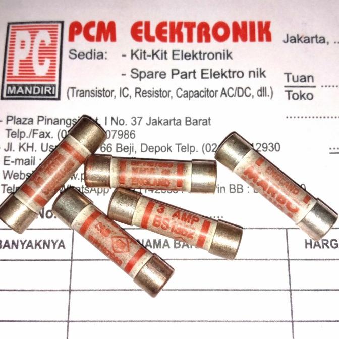 Fuse Keramik 3A 3AMP MARBO Made in England Original Sikring Ceramic pcmelektrob9090