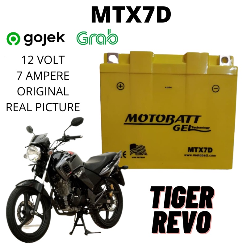 AKI MOTOR KERING HONDA TIGER REVO 2000 MOTOBATT GELL MTX7D 12 VOLT 7 AH ORIGINAL