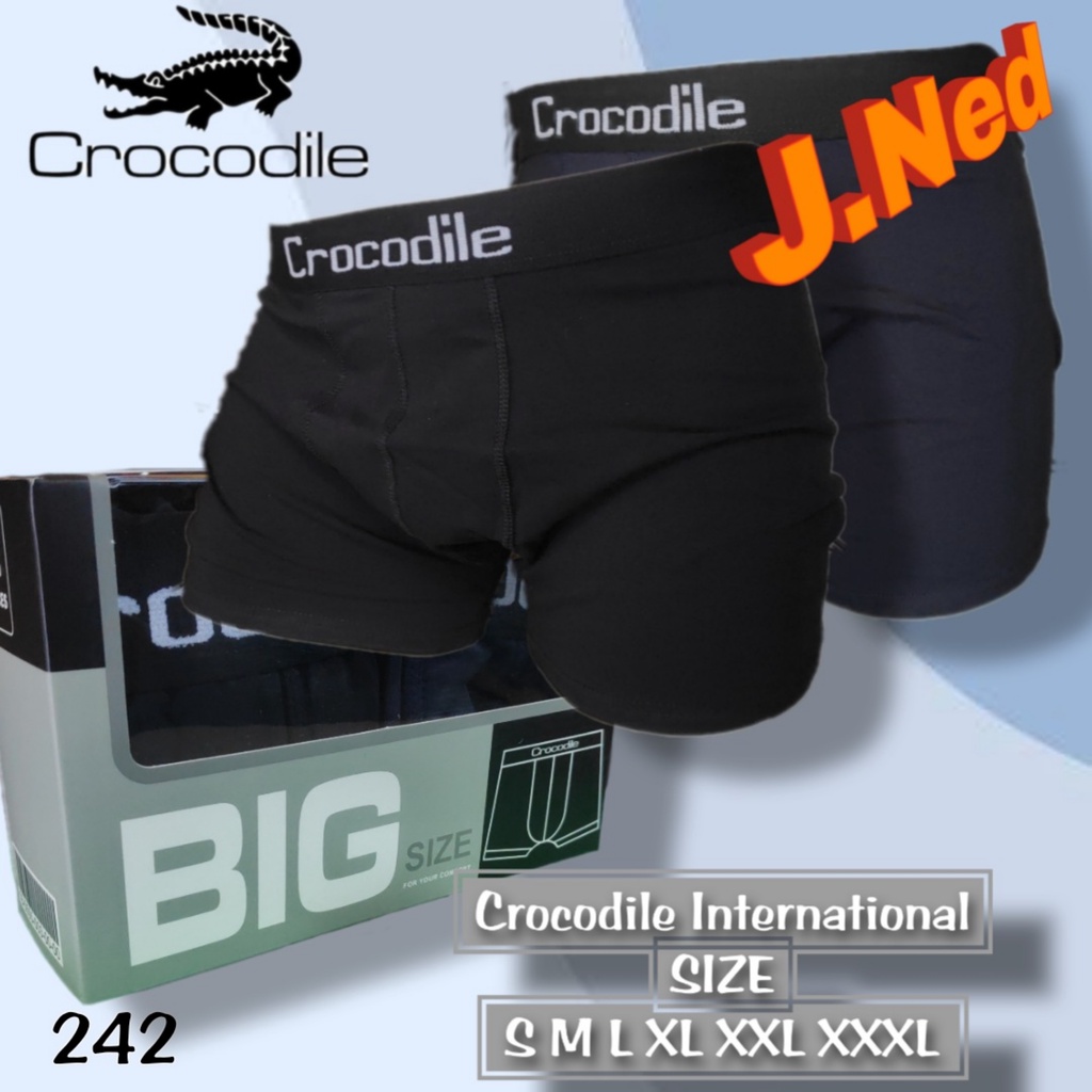 J242D - HARGA 1BOX ISI 2 PCS BOXER PRIA CROCODILE SIZE S - XL