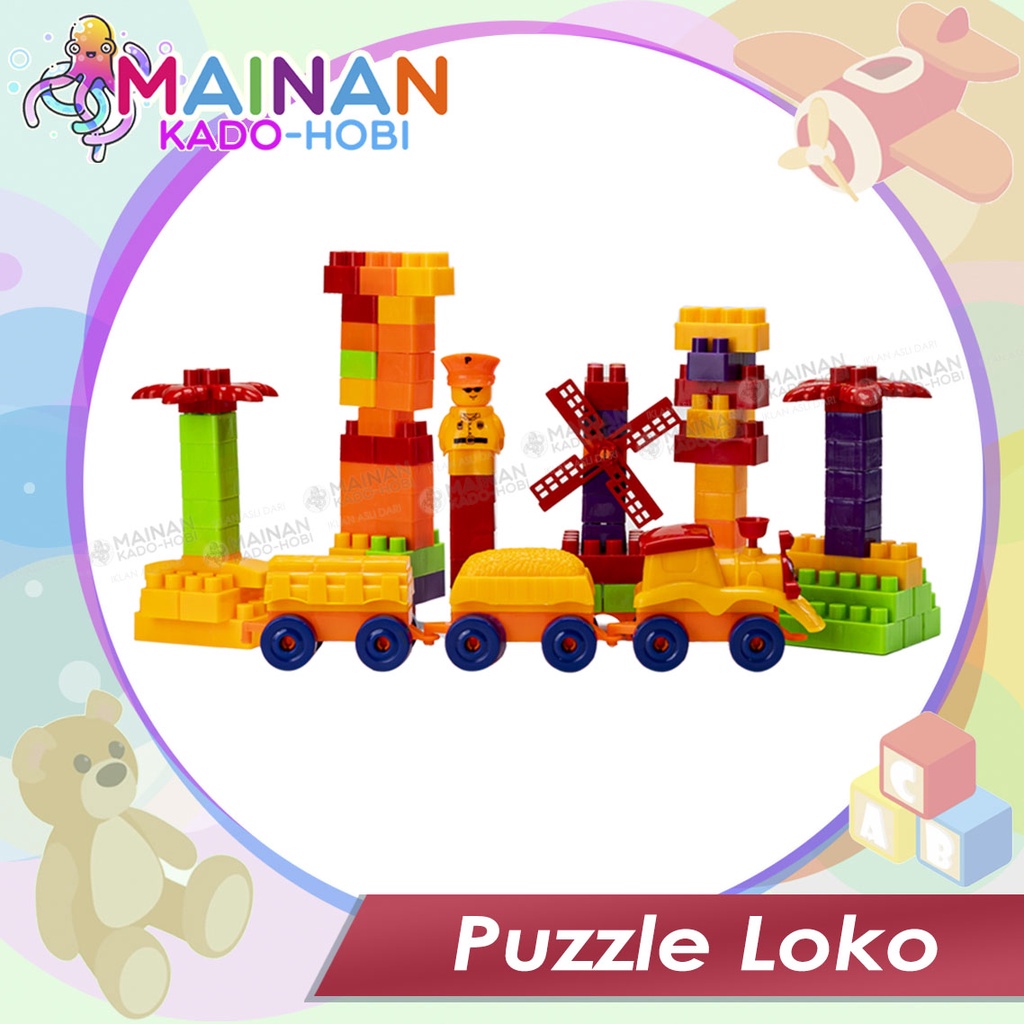 HADIAH ULANG TAHUN MAINAN EDUKASI ANAK SUSUN PUZZLE BLOCK BUILDING