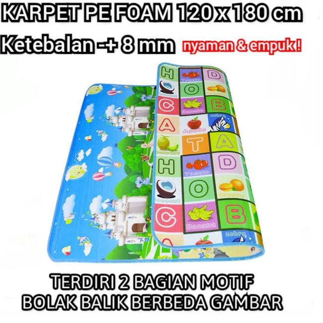 VIRAL TIKAR KARPET BUSA Foam Ukuran 120x180 Motif Anak Dewasa Gambar Bolak Balik Tebal