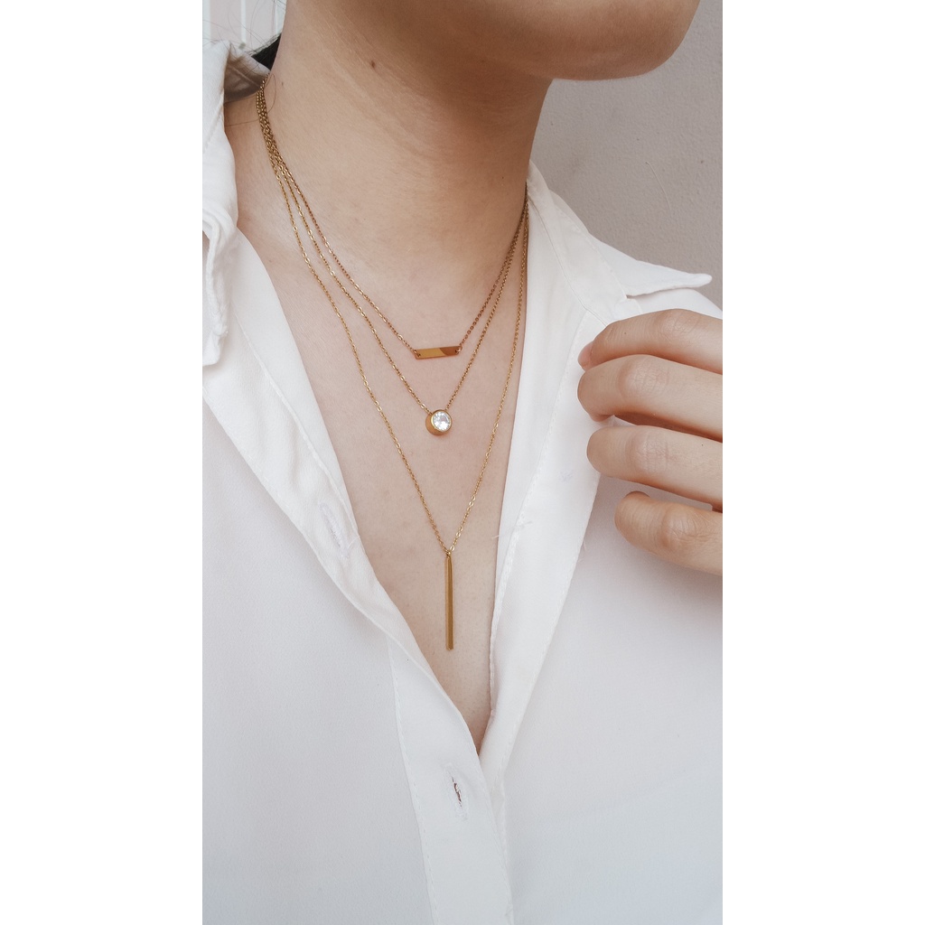 (ANTI KARAT) - CLAIRE NECKLACE - STAINLESS STEEL - GOLD PLATED