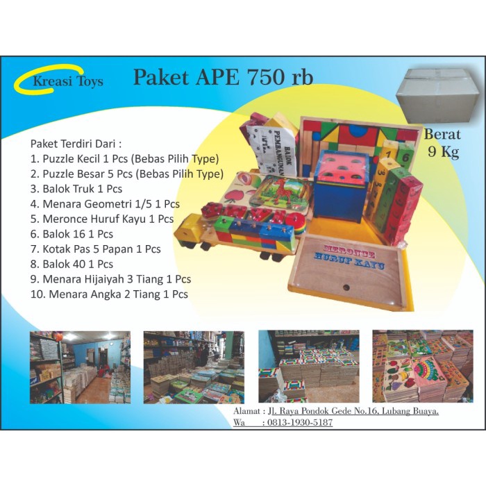 

Paket Alat Peraga Edukatif APE PAUD TK Paket Murah [750 ribu]