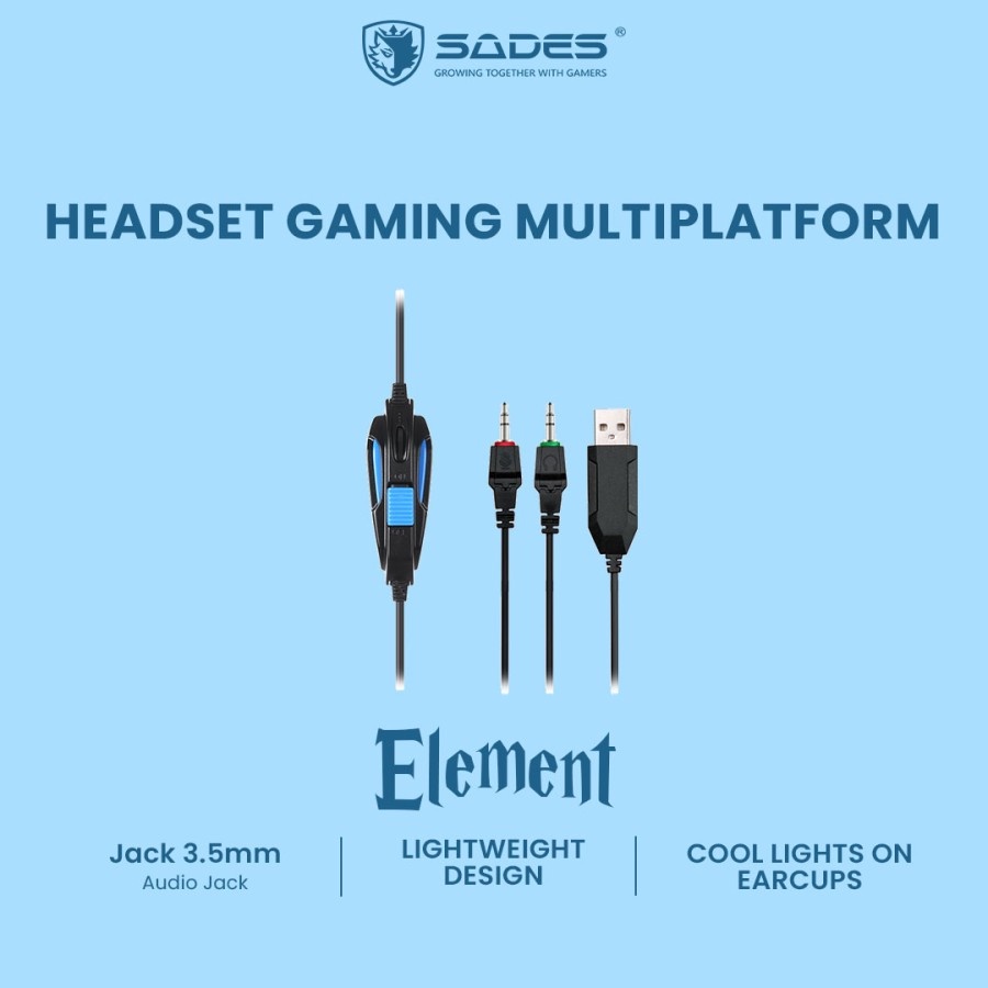 Headphone Headset Wired With Microphone ELEMENT PC Gaming