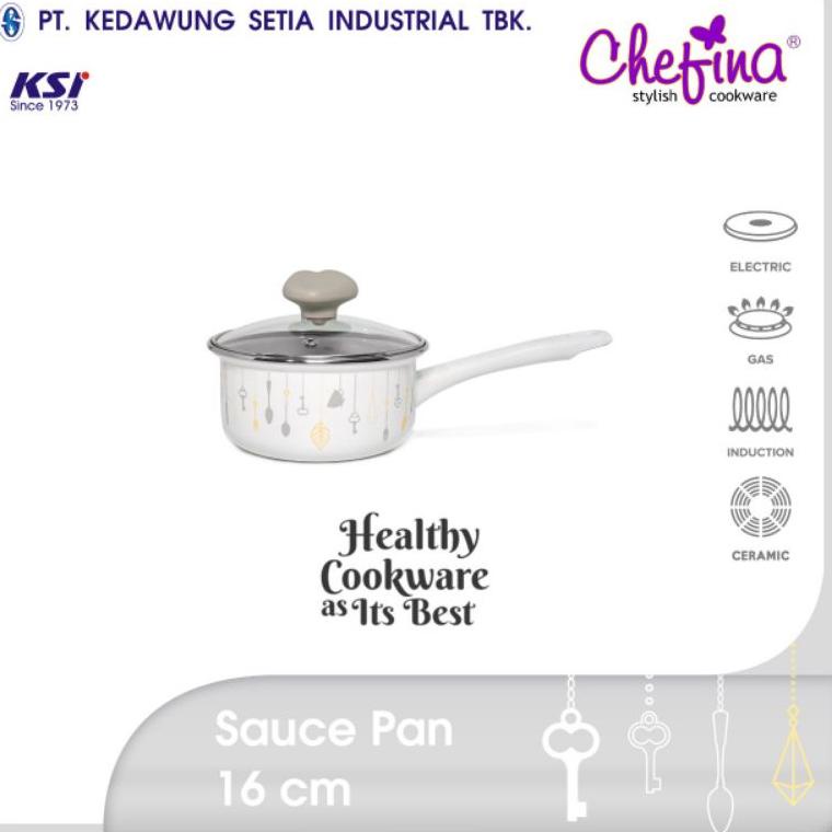 BEST PRODUCT Chefina Sauce Pan 16 cm Chandelier Panci Enamel