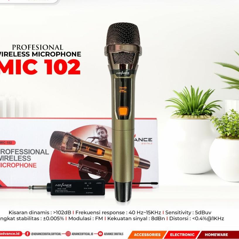 ♢ TERLARISSS  Profesional Microphone Wireless Advance Mic-102 ~ CANTER STORE ( COD ) ✧