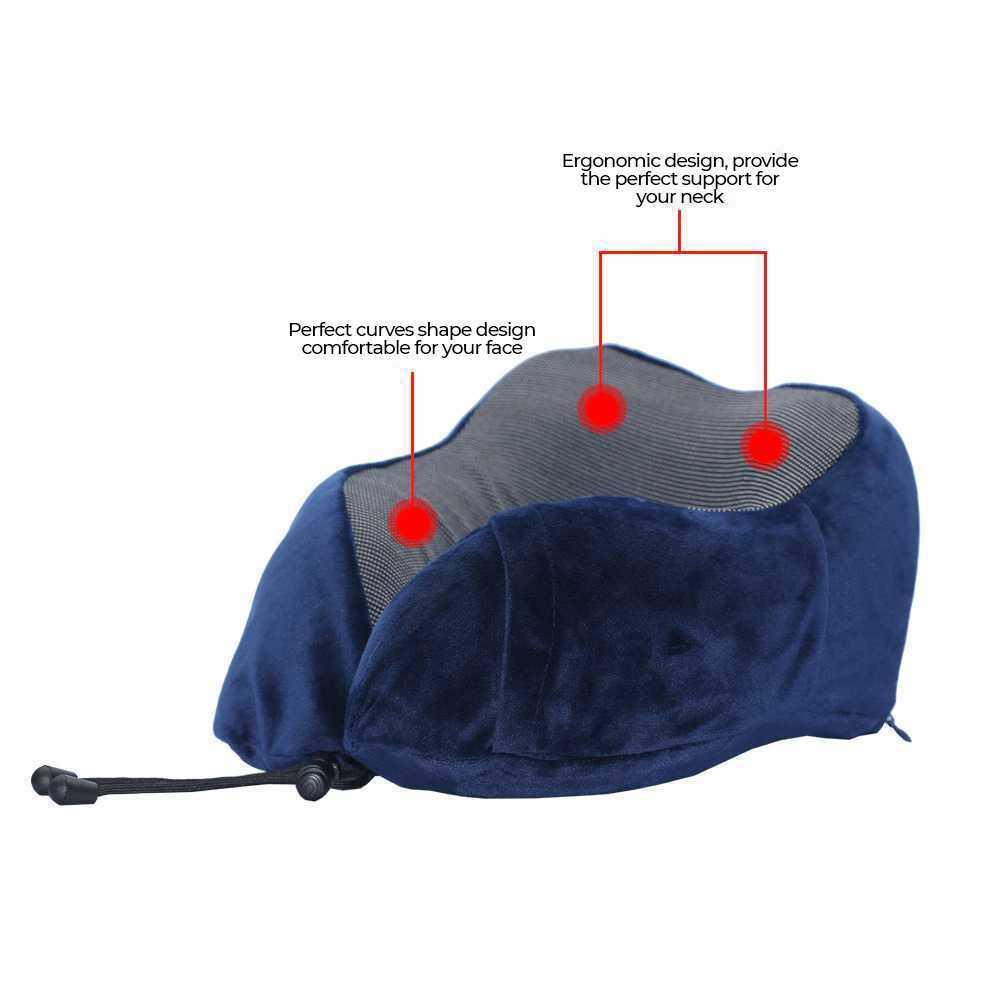 Rhodey Bantal Leher U-Shape Foldable Travel Neck Pillow - SER44