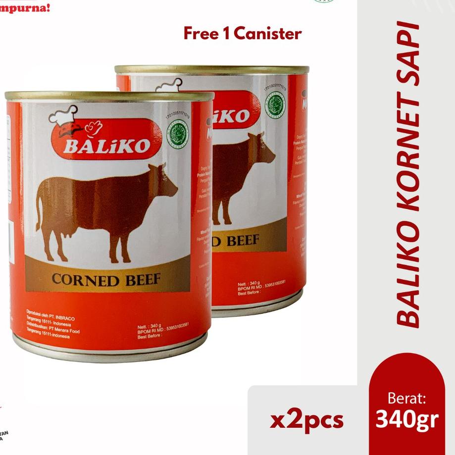 

❂ Baliko Kornet Daging Sapi Premium 340gr - Isi 2pcs ❆