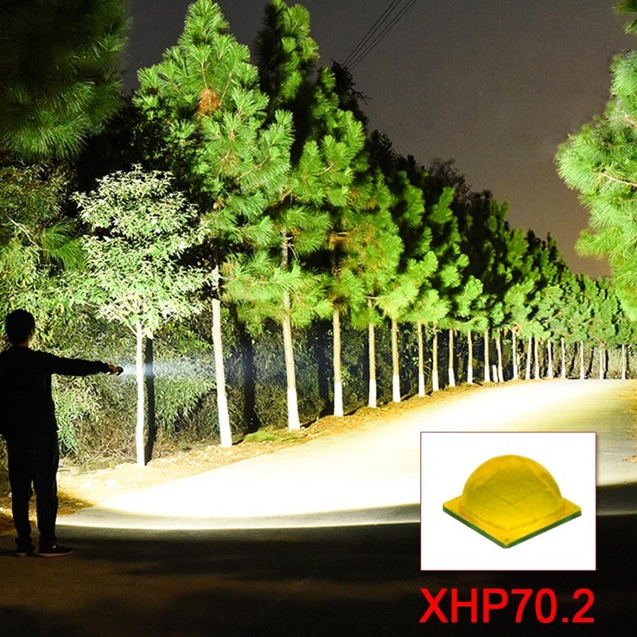 Senter LED XHP70.2 90000 Lumens SUPER TERANG JARAK JAUH telescope