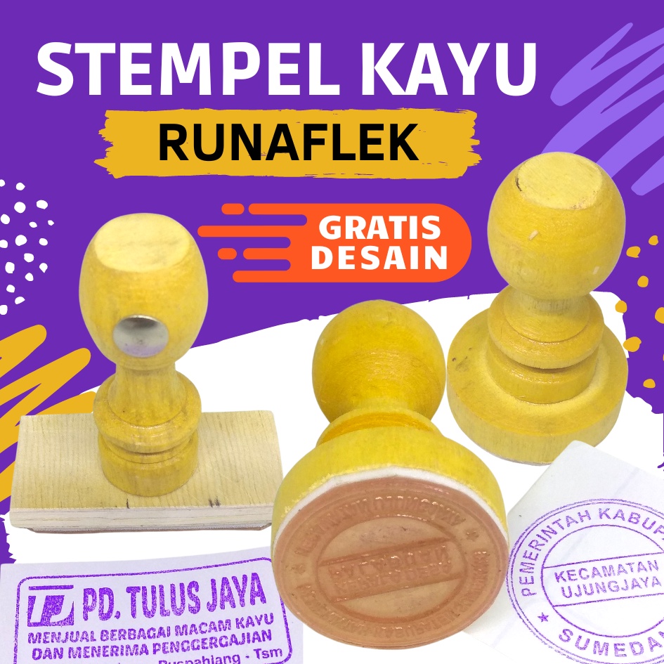 

Stempel Kayu Runaflek Tanpa Bantalan