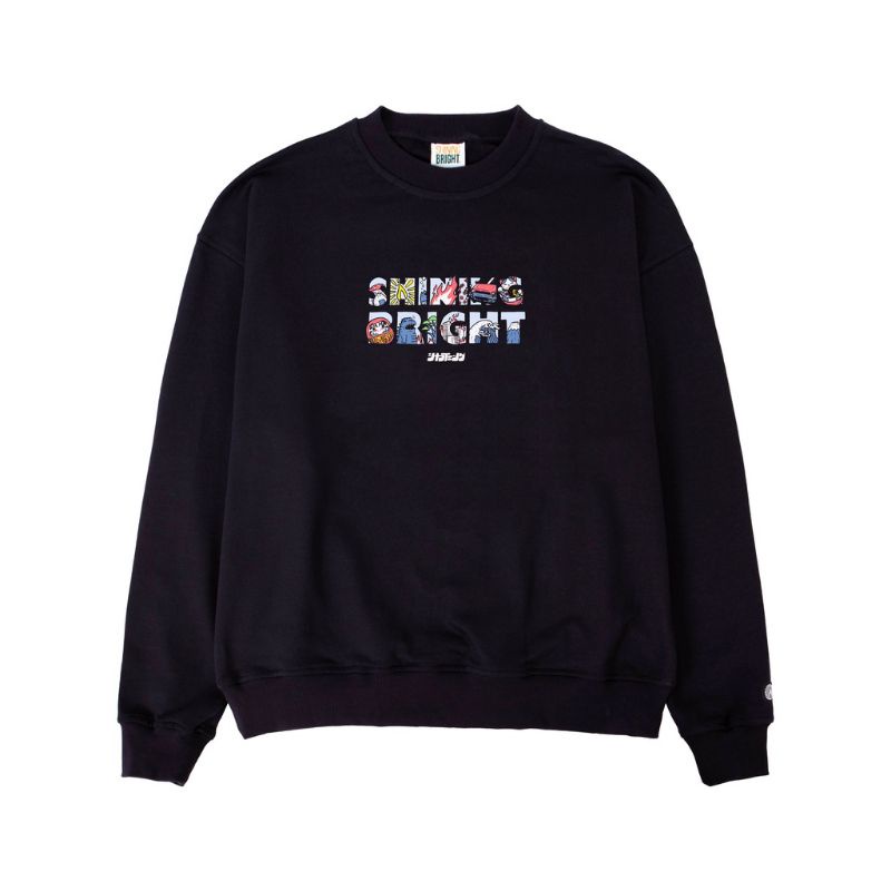 crewneck shining bright_black unisex