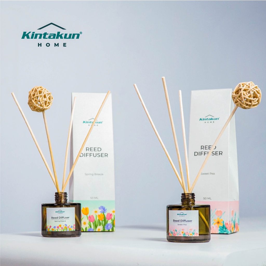 Kintakun Home Reed Diffuser Pengharum Pewangi Ruangan Aromaterapi 50ml Spring Breeze Sweet Pea - THEBIG3