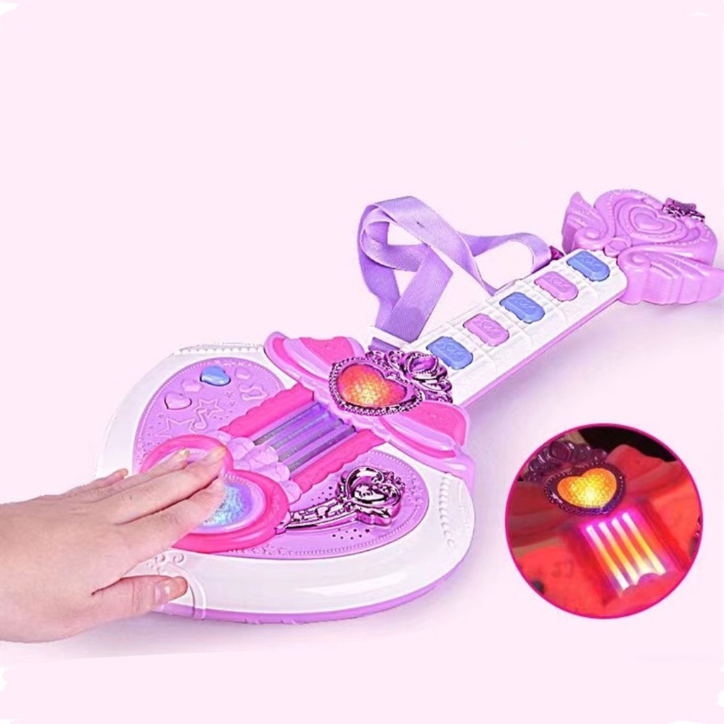 [FUNNY]Mainan Gitar Bermusik Berlampu Multifungsi / Mainan Simulasi Anak / Guitar Toys / Fairy Wand Guitar / Mainan Edukasi Alat Musik