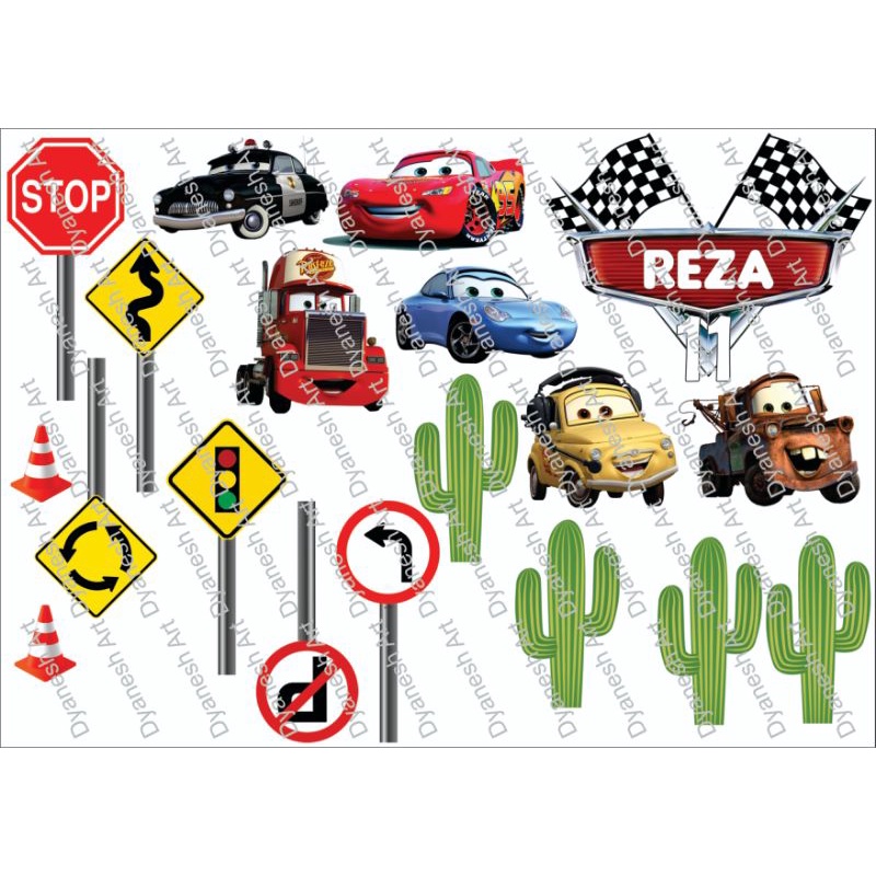 

Topper kue tema cars