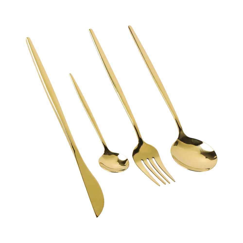 Cutlery Set Perlengkapan Makan Stainless Steel 24PCS - DS0053 - Golden