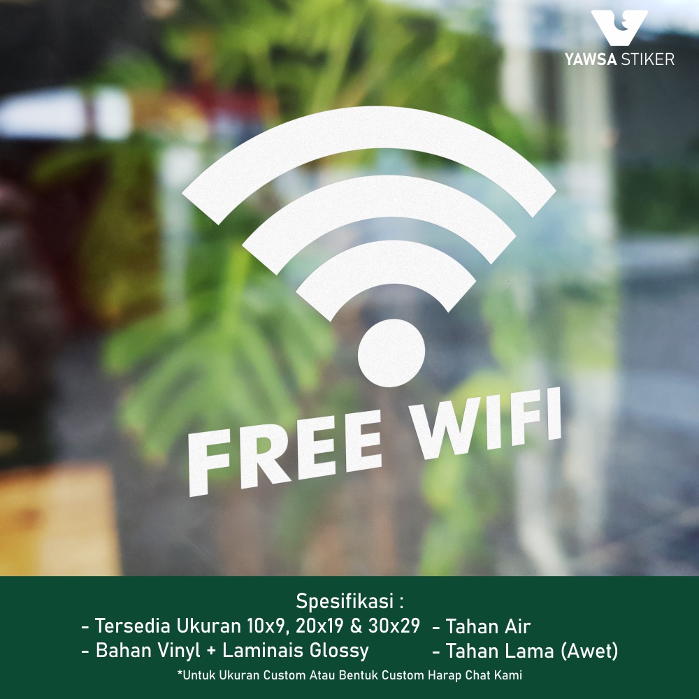 

Stiker Free Wifi Putih Cutting - Bahan Oracal ! Bisa Custom - 003