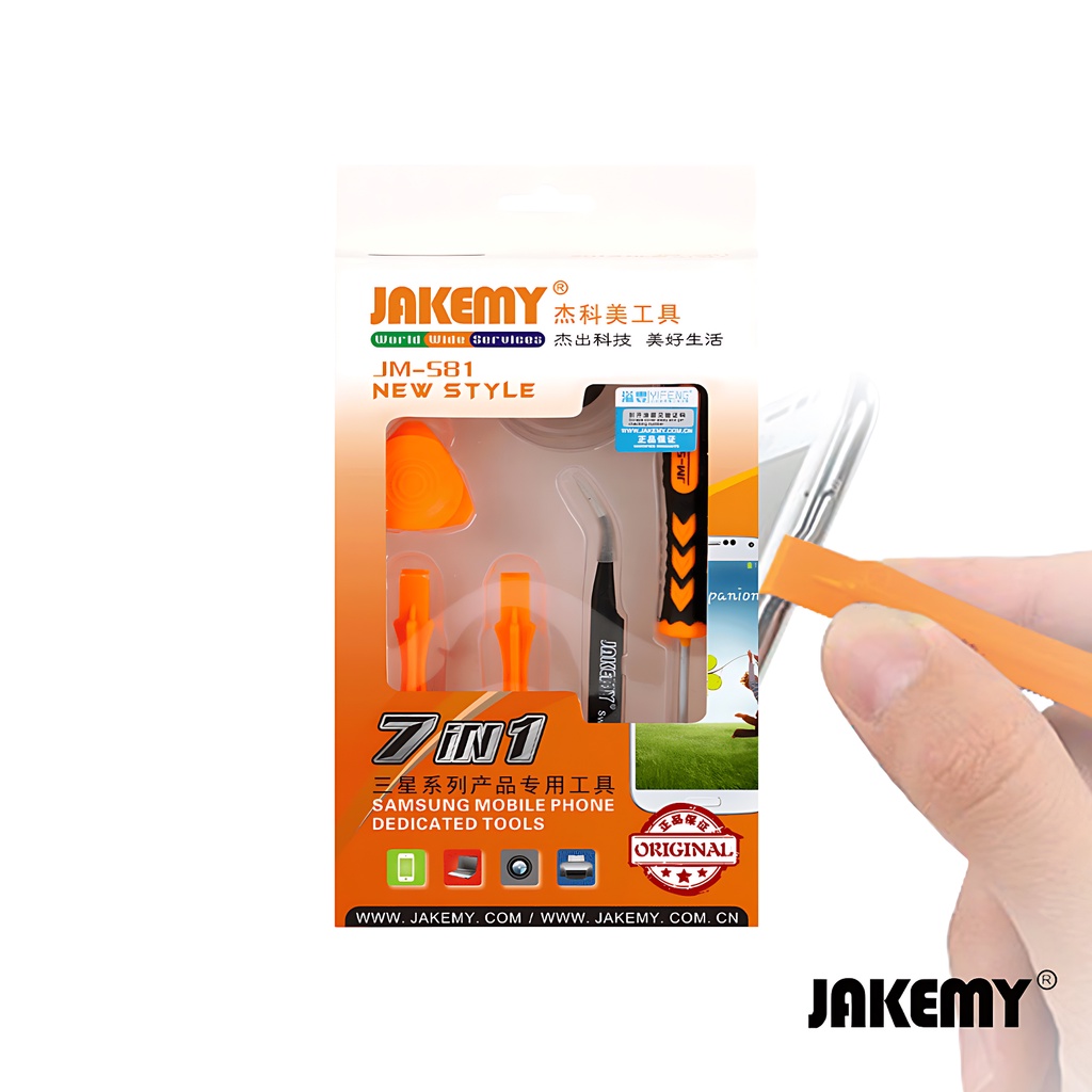 Jakemy Obeng Set Murah 7 in 1 Samsung Original JM-S81