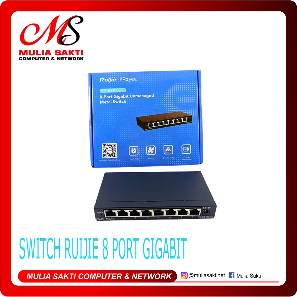 Switch Hub 8 Port Gigabit Ruijie