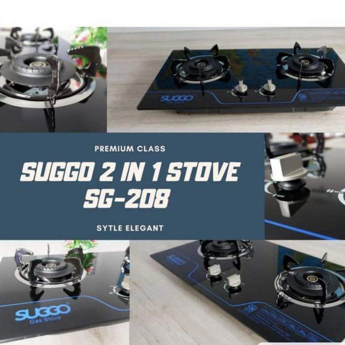Kompor Gas 2 tungku tanam suggo SG 208