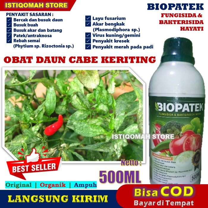 100% AMPUH Pupuk untuk Cabe Daun Keriting yang Ampuh BIOPATEK 500ML Obat Cabe Keriting dan Daun Kuni