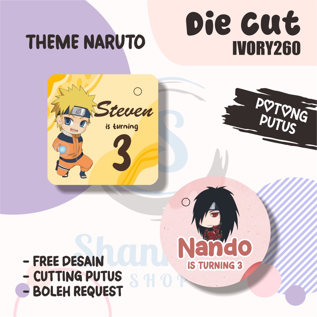 

Tag Bulat Kotak Ulang Tahun THEME NARUTO /Tag Label Ulang Tahun / Hangtag Hampers Custom