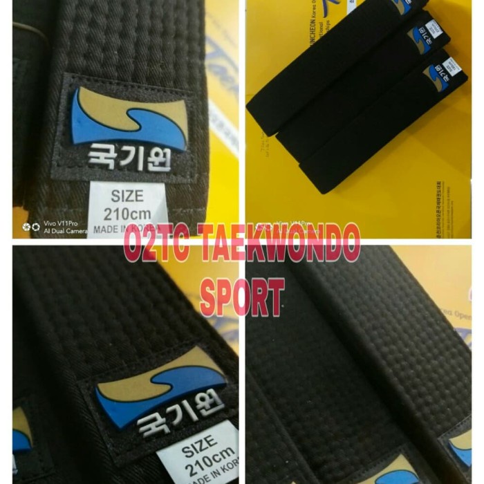 Terlaris Sabuk Hitam Black Belt Kukkiwon Taekwondo Original Korea