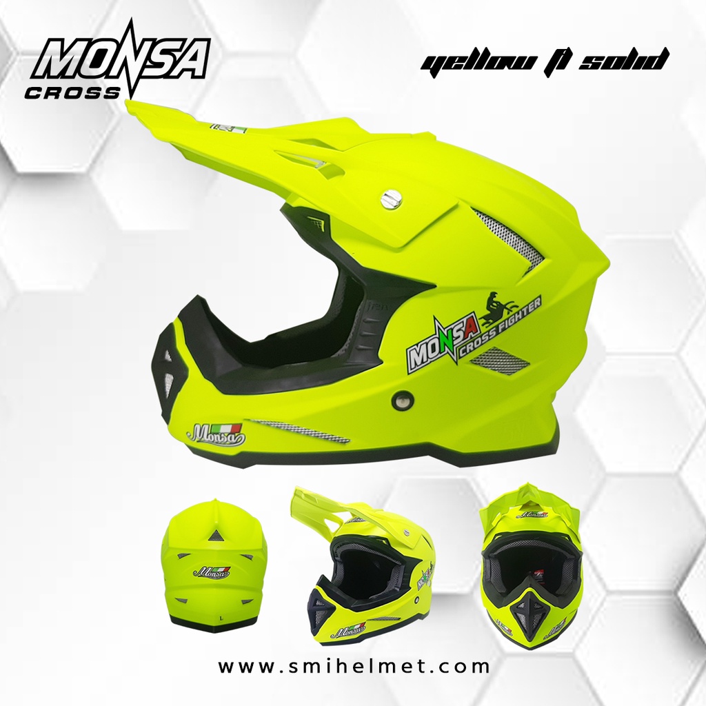 HELM MONSA CROSS YELLOW FL