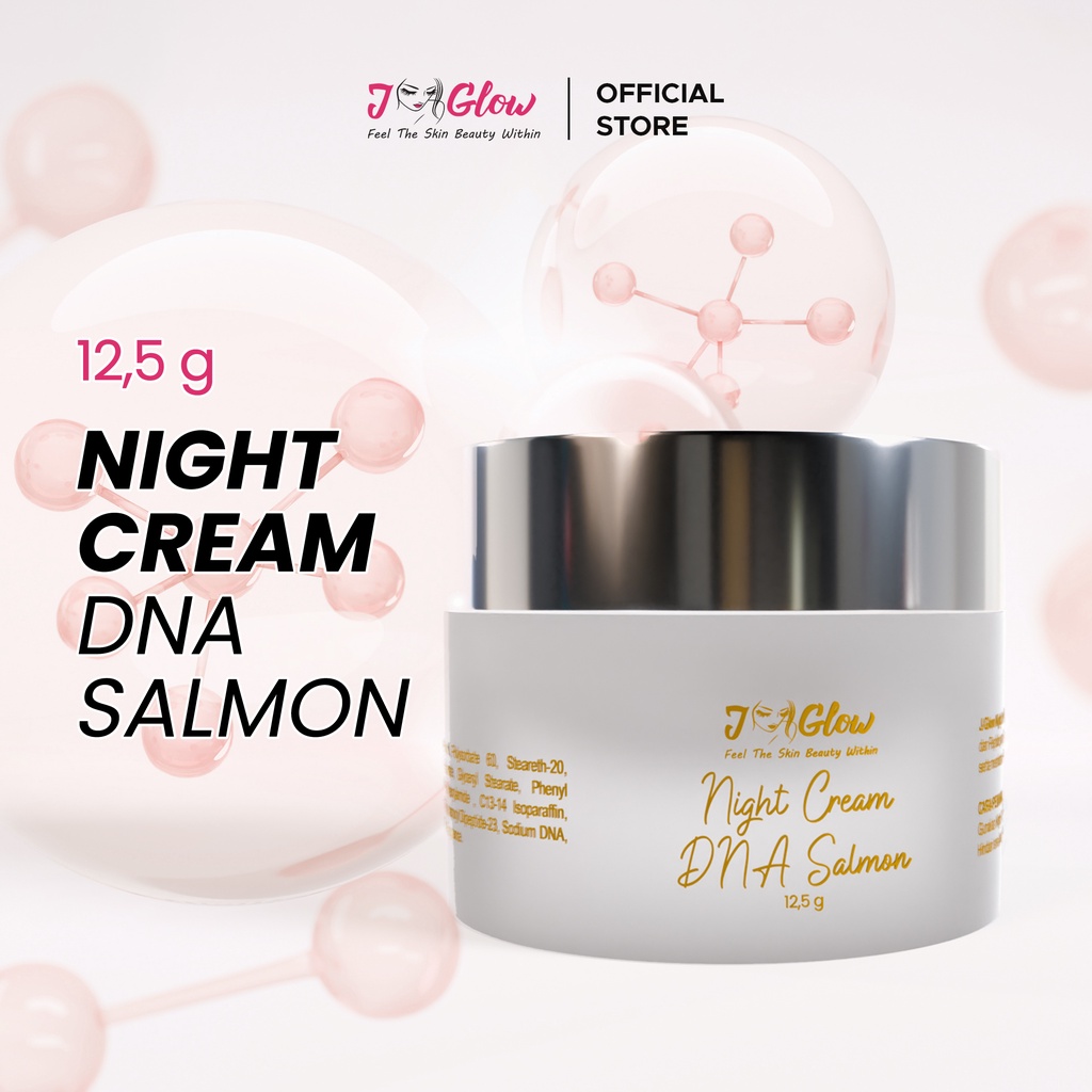 J-GLOW - Night Cream DNA Salmon (Cream Malam Flek) - 12.5g