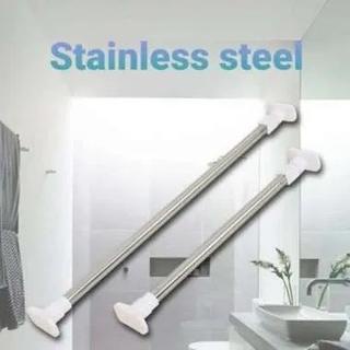 SGMSHOP EX1 70-120cm EX2 110-200cm Tiang Pipa Stainless Fleksibel Extension Gorden Jemuran Tanpa Paku Bor Penyangga Multifungsi